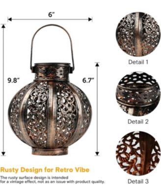 2-Pack Solar Lantern Lights Indoor Outdoor Waterproof Garden Decor