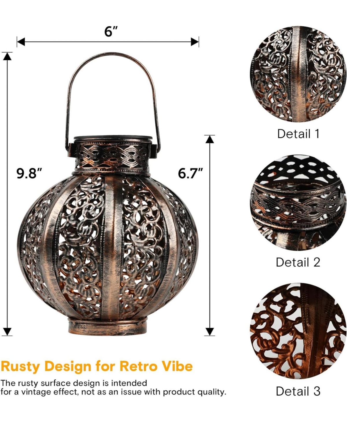 2-Pack Solar Lantern Lights Indoor Outdoor Waterproof Garden Decor