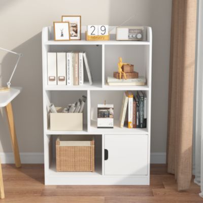 White MDF Kids Bookcase with Display Names and Anti-Tip Device