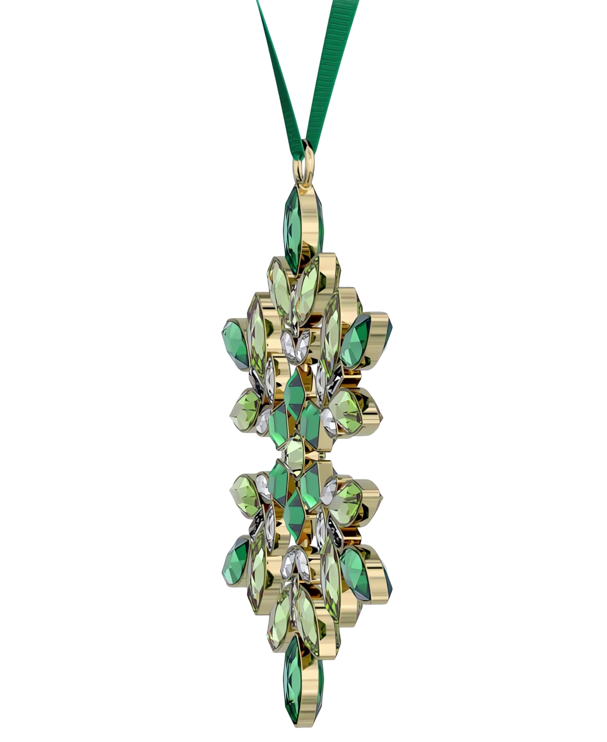 Swarovski Green Crystal Hanging Snowflake Ornament