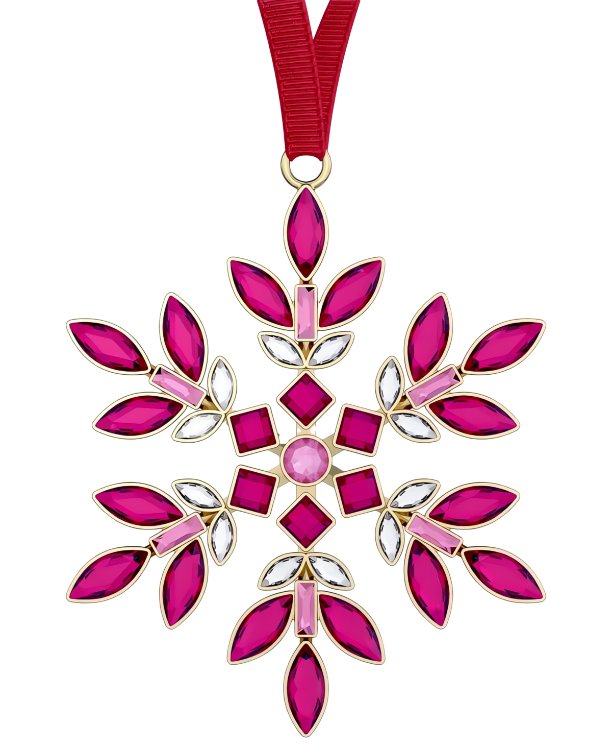 Swarovski Red Crystal Hanging Snowflake Ornament In No Color