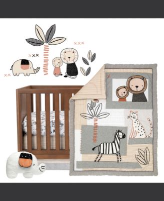 Patchwork Jungle 5-Piece Nursery Baby Crib Bedding Set
