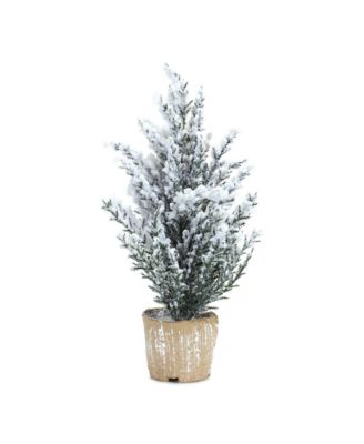 Premium Potted Snowy Pine Tree Set (Set of 6) - Authentic-Looking 12" Artificial Trees for Seasonal and Holiday Delights
