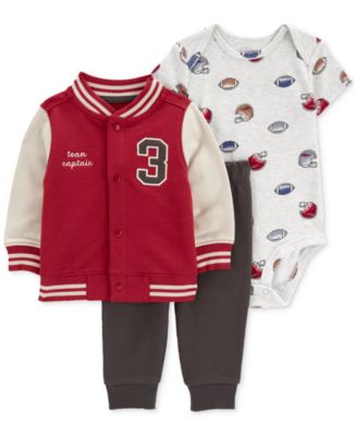 Carter's Baby Boys Snap Varsity Jacket, Football-Print Short