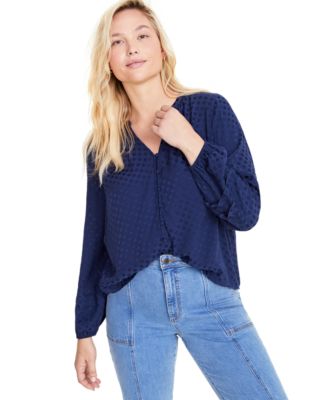 On 34th - Women's Long-Sleeve Pintucked Blouse