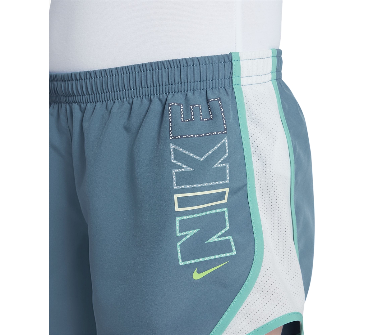 Nike Big Girls Tempo Dri-fit Running Shorts -green Frost/white