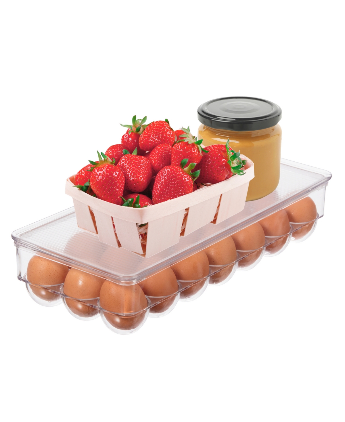 OGGI 21 EGG TRAY STACKABLE COVERED EGG HOLDER 
