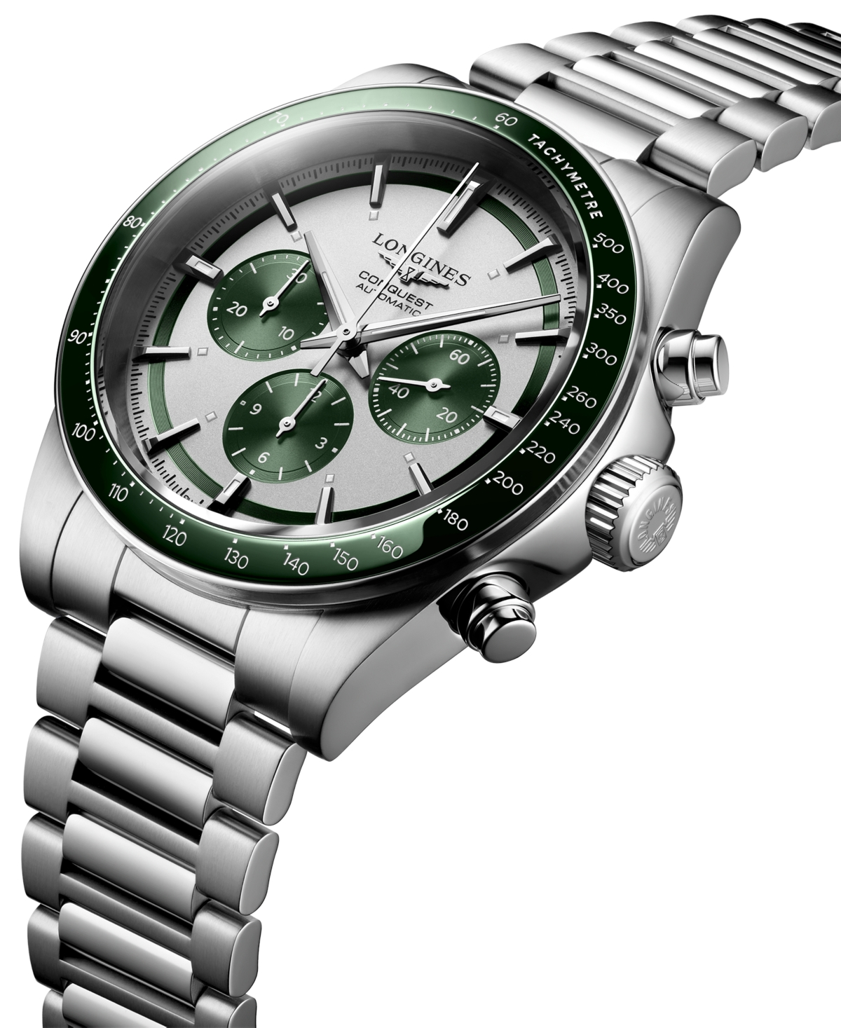 Longines Men's Swiss Automatic Chronograph Conquest Stainless Steel Bracelet Watch 42mm In No Color