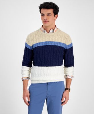 Club Room - Men's Colorblocked Cable Sweater