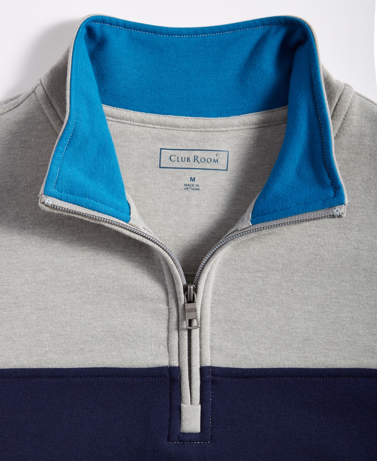 Club Room Men's Quarter-Zip Colorblocked Fleece Sweater, Created for Macy's