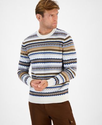 GOOD deals MAN BRAND Stripe Merino Wool Crewneck Sweater XL