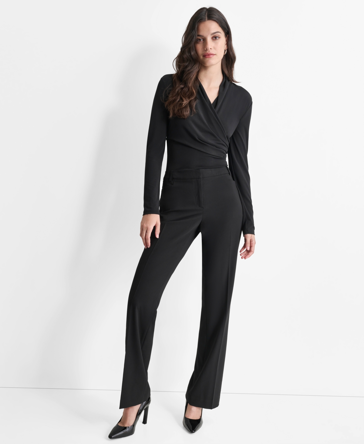 Dkny Women's Modern Fit Flat-Front Trousers