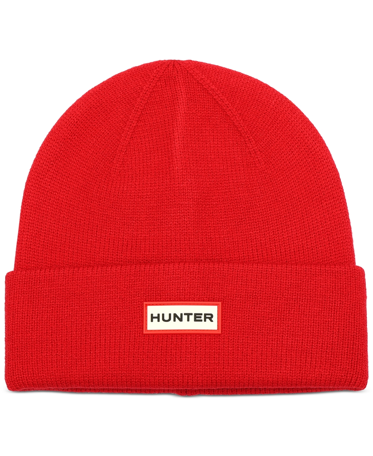 Hunter Women's Play Essential Cuffed Logo Beanie In Red