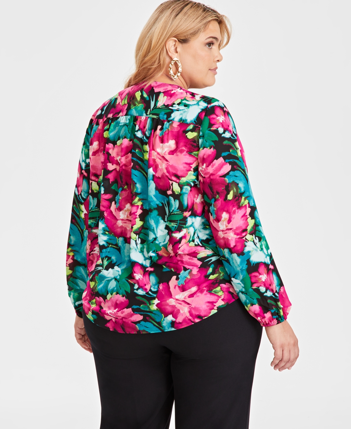 I.n.c. International Concepts Women's Printed Surplice Top, Xs-3X, Created for Macy's