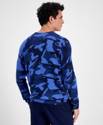Men's Printed Camo Cashmere Sweater