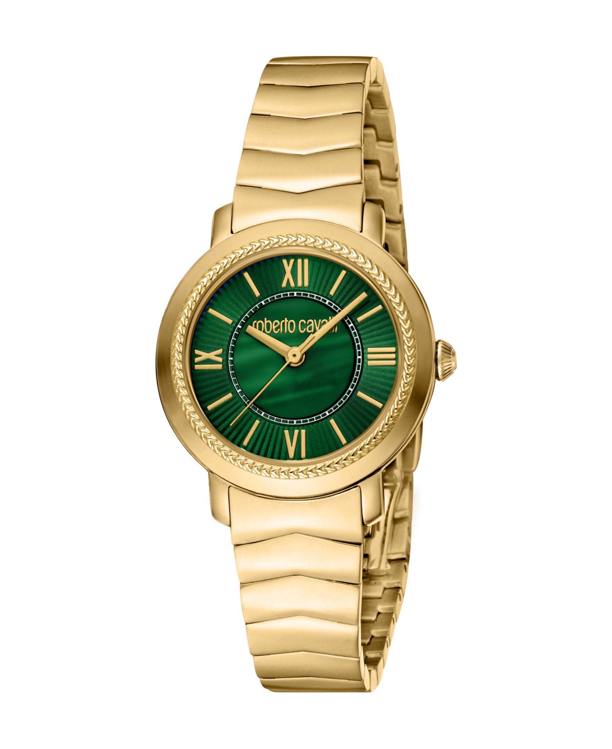 ROBERTO CAVALLI WOMEN'S QUARTZ GOLD-TONE STAINLESS STEEL WATCH 30MM 