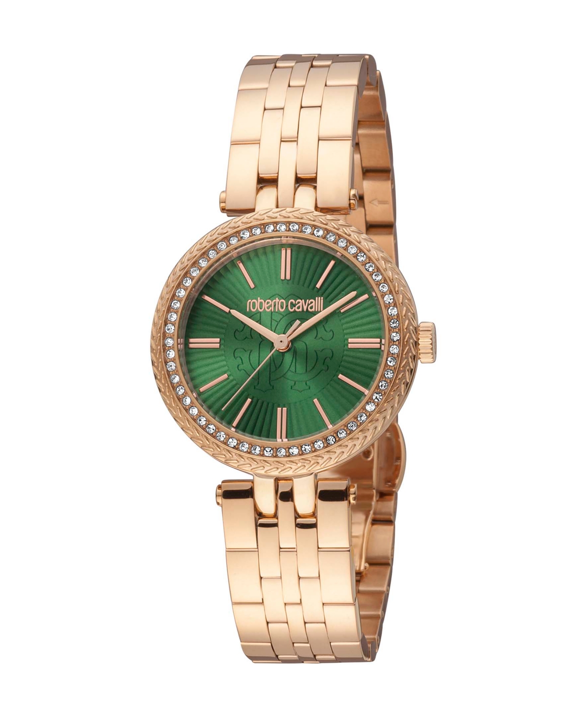 ROBERTO CAVALLI WOMEN'S QUARTZ ROSE-GOLD STAINLESS STEEL WATCH 30MM 