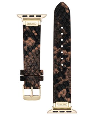 Women's Brown Snake Skin Pattern Leather Band Designed for 38/40/41mm Apple Watch