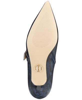 Women's Jazzy Luxurious Pointed-Toe Kitten Heel Buckled Shooties