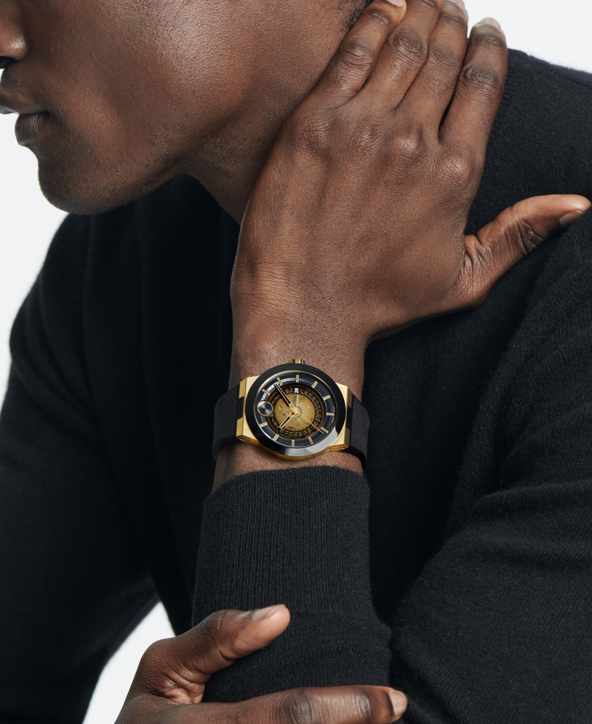 Movado Men's Bold Fusion Automatic Swiss Auto Anthracite Fabric 43.50mm Watch In Multi Dial