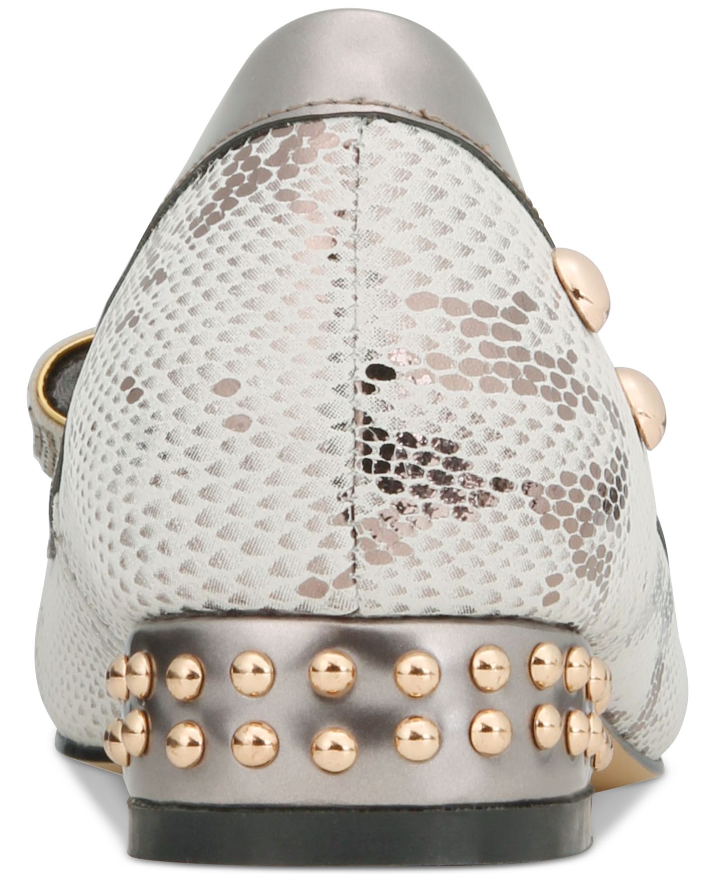 Женские балетки THINGS II COME London Luxurious Embellished Ballet Flats, цвет: Молочно-белый / Змеиный — фото 3