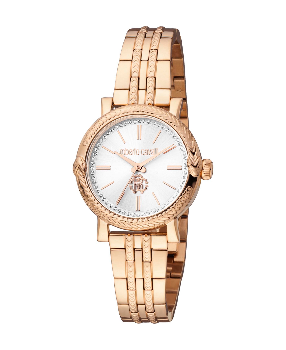 ROBERTO CAVALLI WOMEN'S QUARTZ ROSE-GOLD STAINLESS STEEL WATCH 30MM 