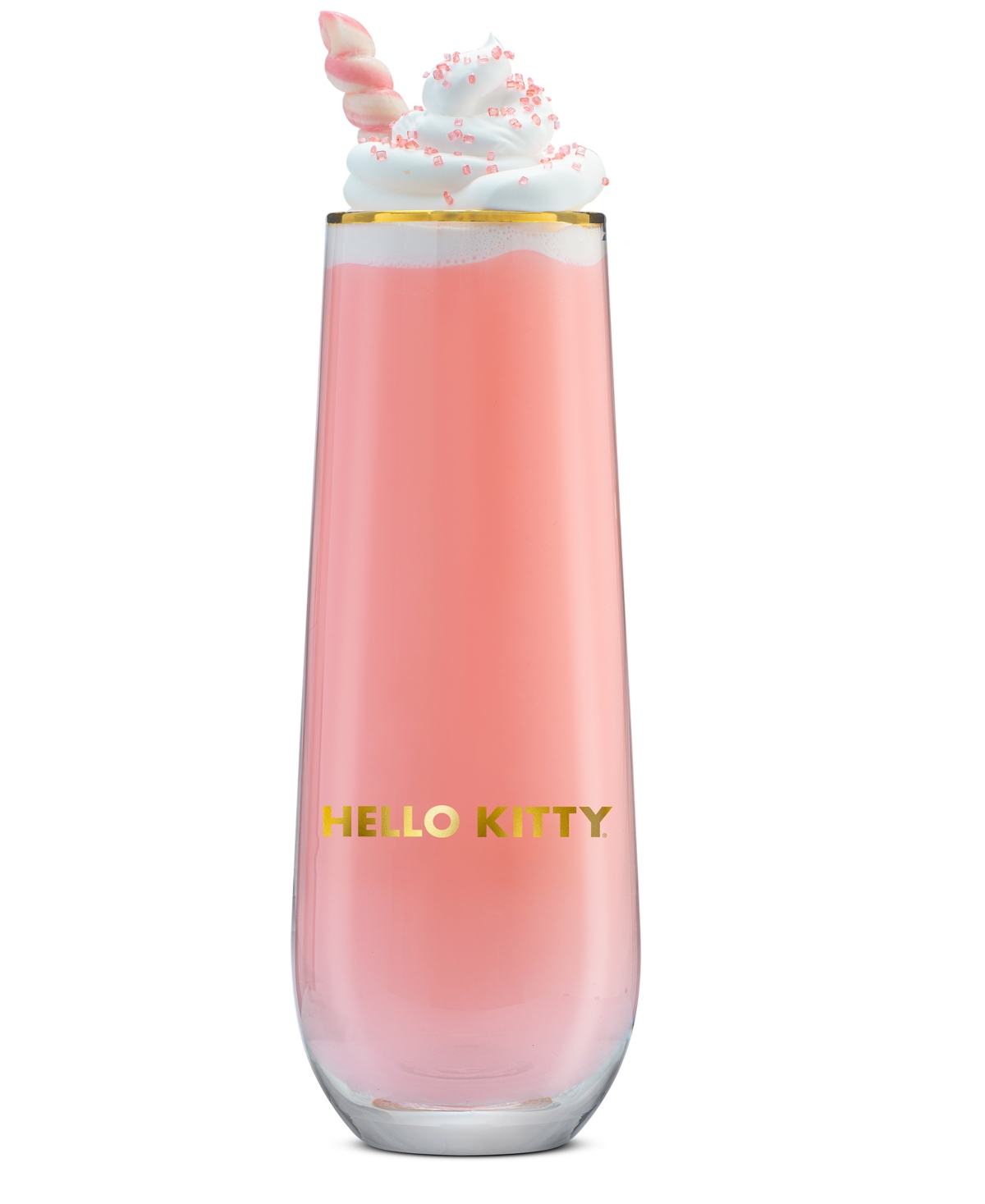 Joyjolt Hello Kitty Stay Gold Stemless Flutes, Set Of 4 In Multi