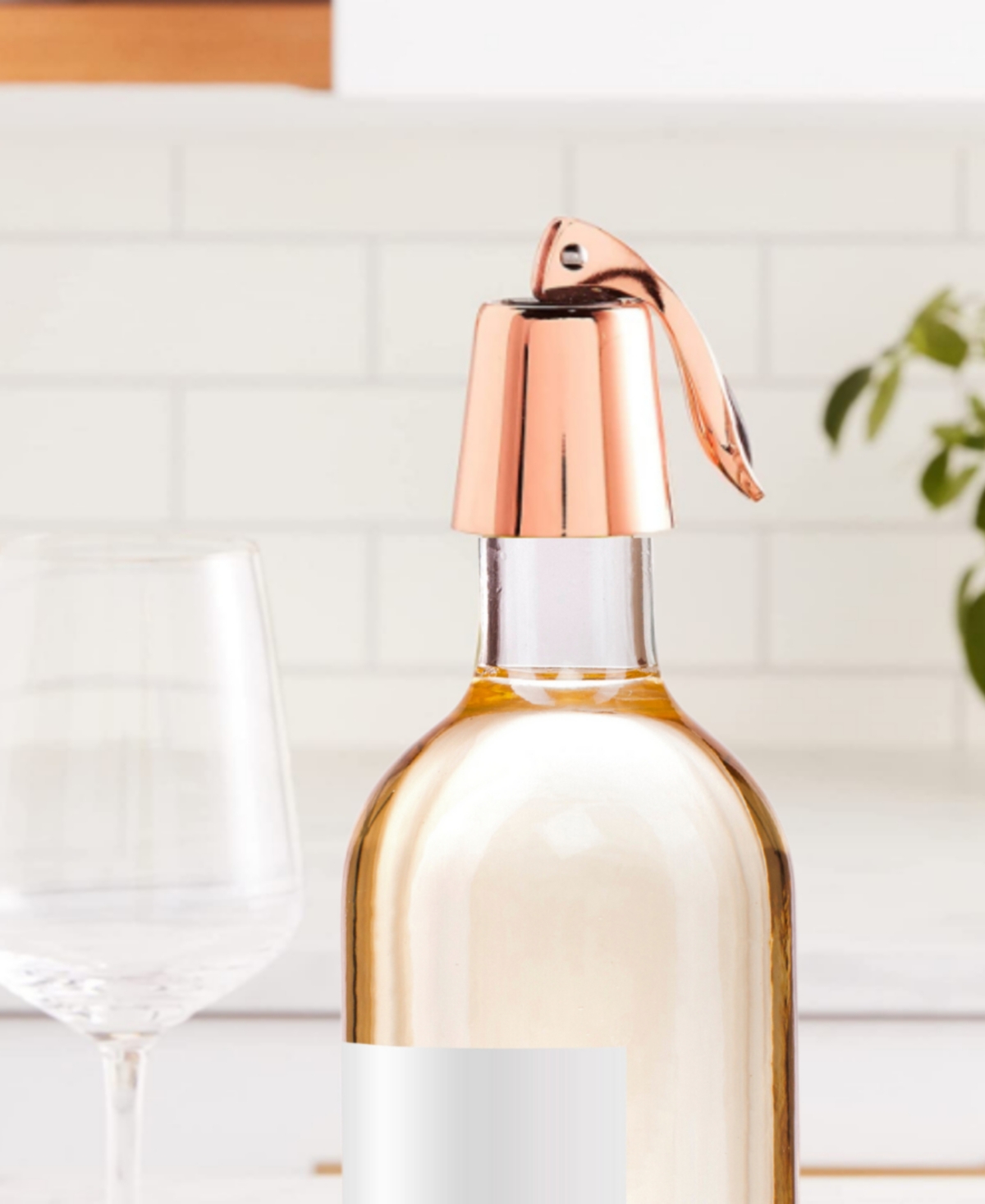 Oggi Set Of 2, Copper Plated Bottle Stopper In Copper