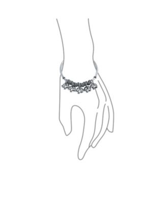 Bali Style 5 Charms Dangling Good Luck Elephant Bangle Cuff Bracelet Solid Heavy Sterling Silver