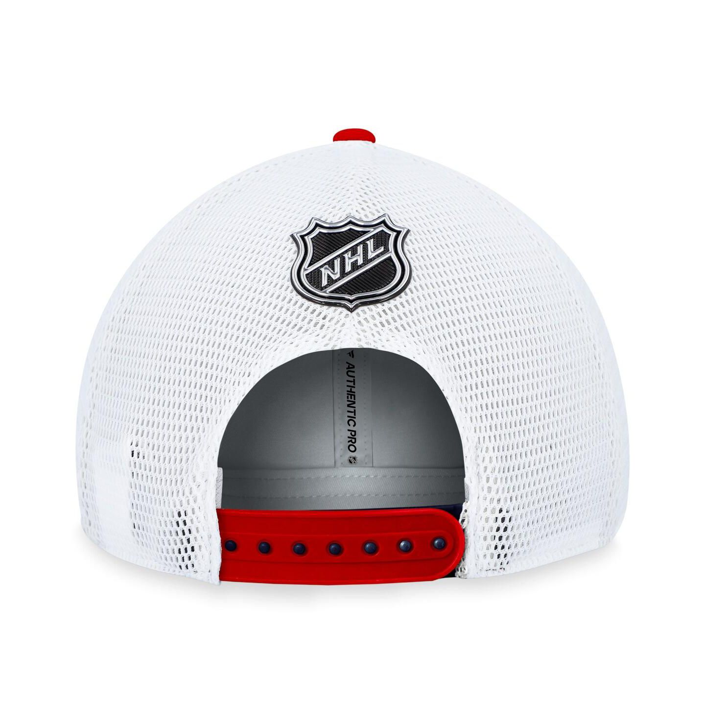 Мужские головные уборы Fanatics Navy Washington Capitals Authentic Pro Alternate Jersey Trucker Adjustable Hat — фото 2