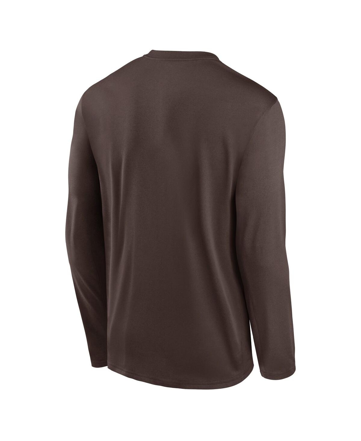 Nike Men'sSan Diego Padres Authentic Collection Practice Performance Long Sleeve T-Shirt - Brown