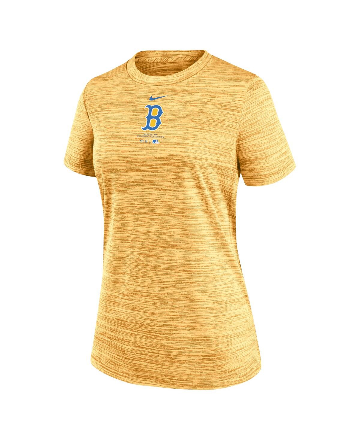 Nike Men's and Women'sBoston Red Sox City Connect Practice Velocity T-Shirt - Gold