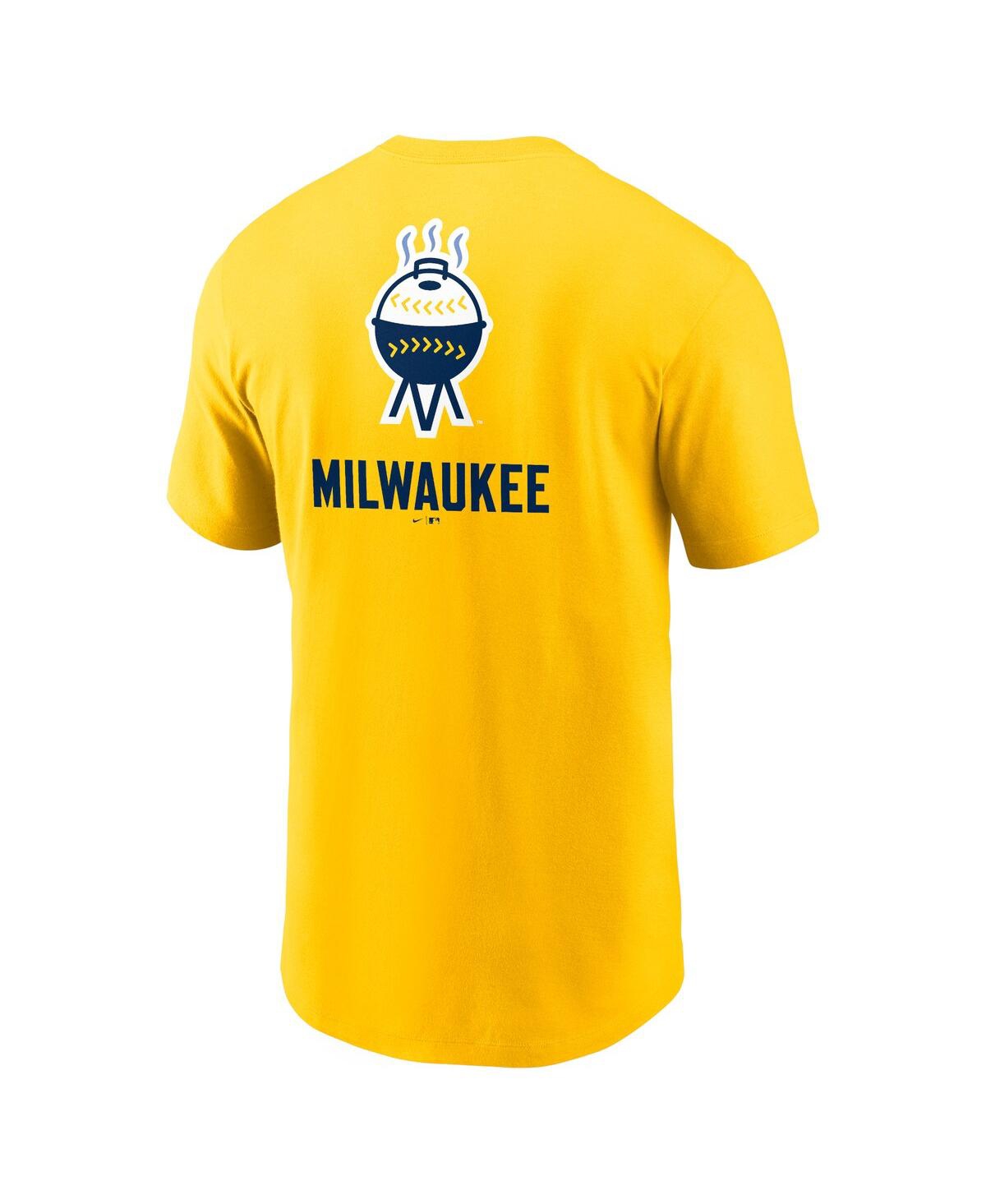 Nike Men'sMilwaukee Brewers City Connect 2-Hit T-Shirt - Gold