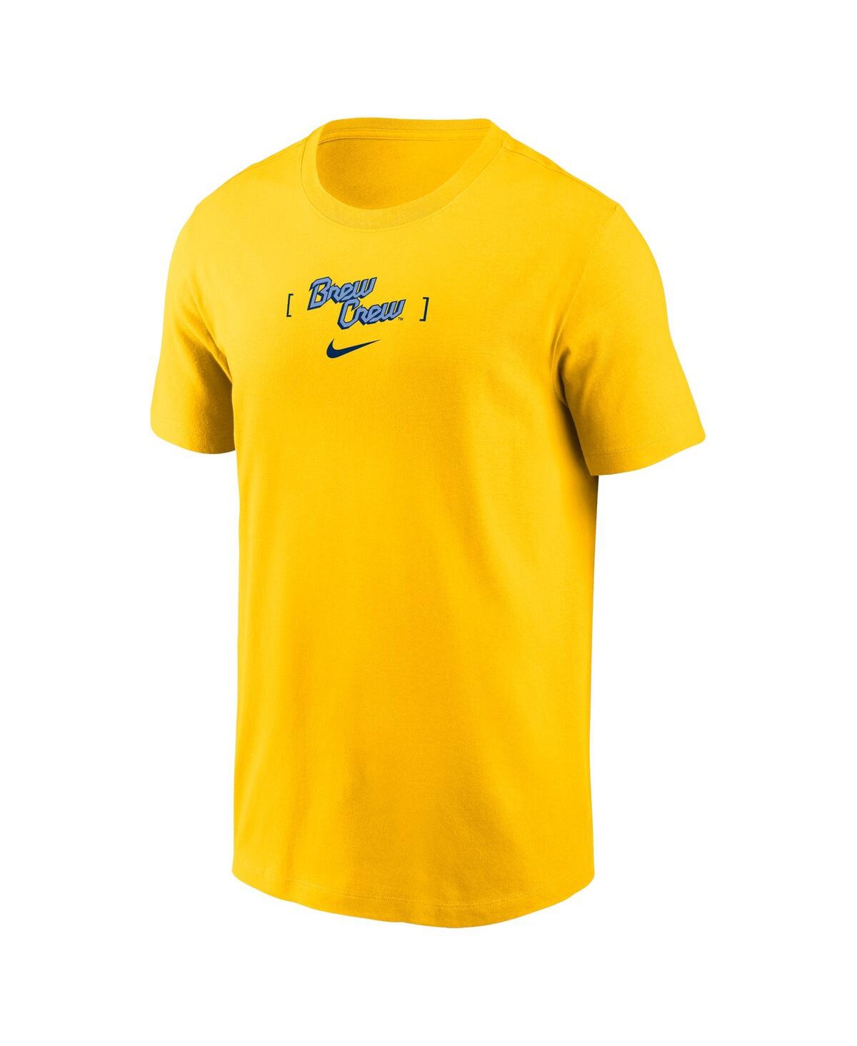 Nike Men'sMilwaukee Brewers City Connect 2-Hit T-Shirt - Gold