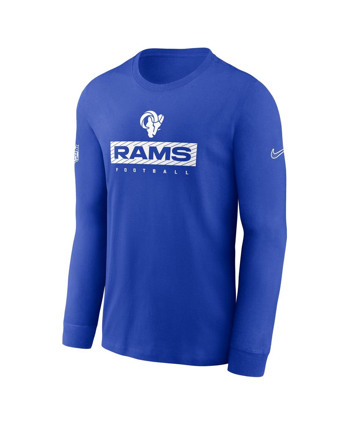 Nike Men's Royal Los Angeles Rams Sideline Performance Long Sleeve T-shirt In Royal