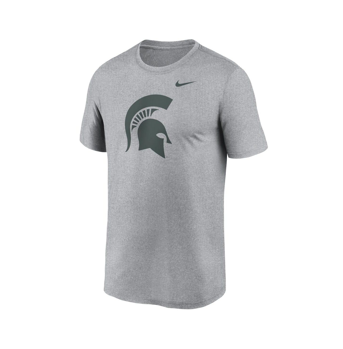 Мужская футболка Nike Heather Gray Michigan State Spartans Primetime Legend Logo — фото 3