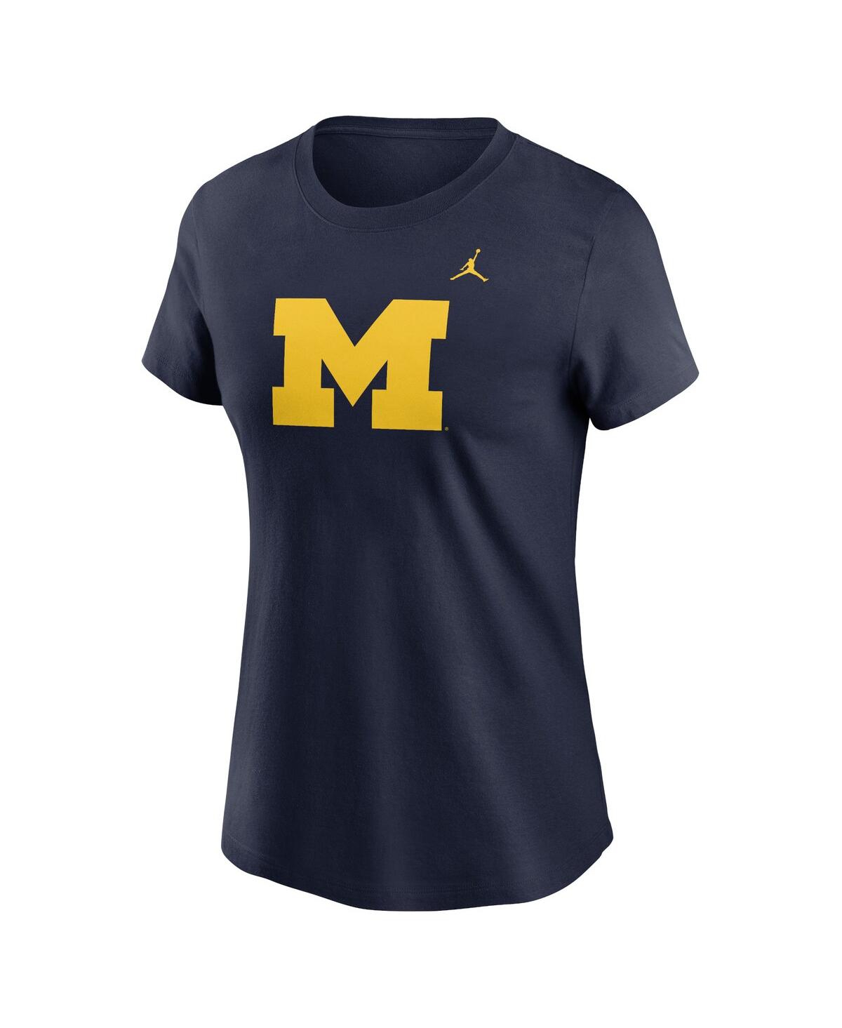 JORDAN WOMEN'S NAVY MICHIGAN WOLVERINES PRIMETIME EVERGREEN LOGO T-SHIRT 