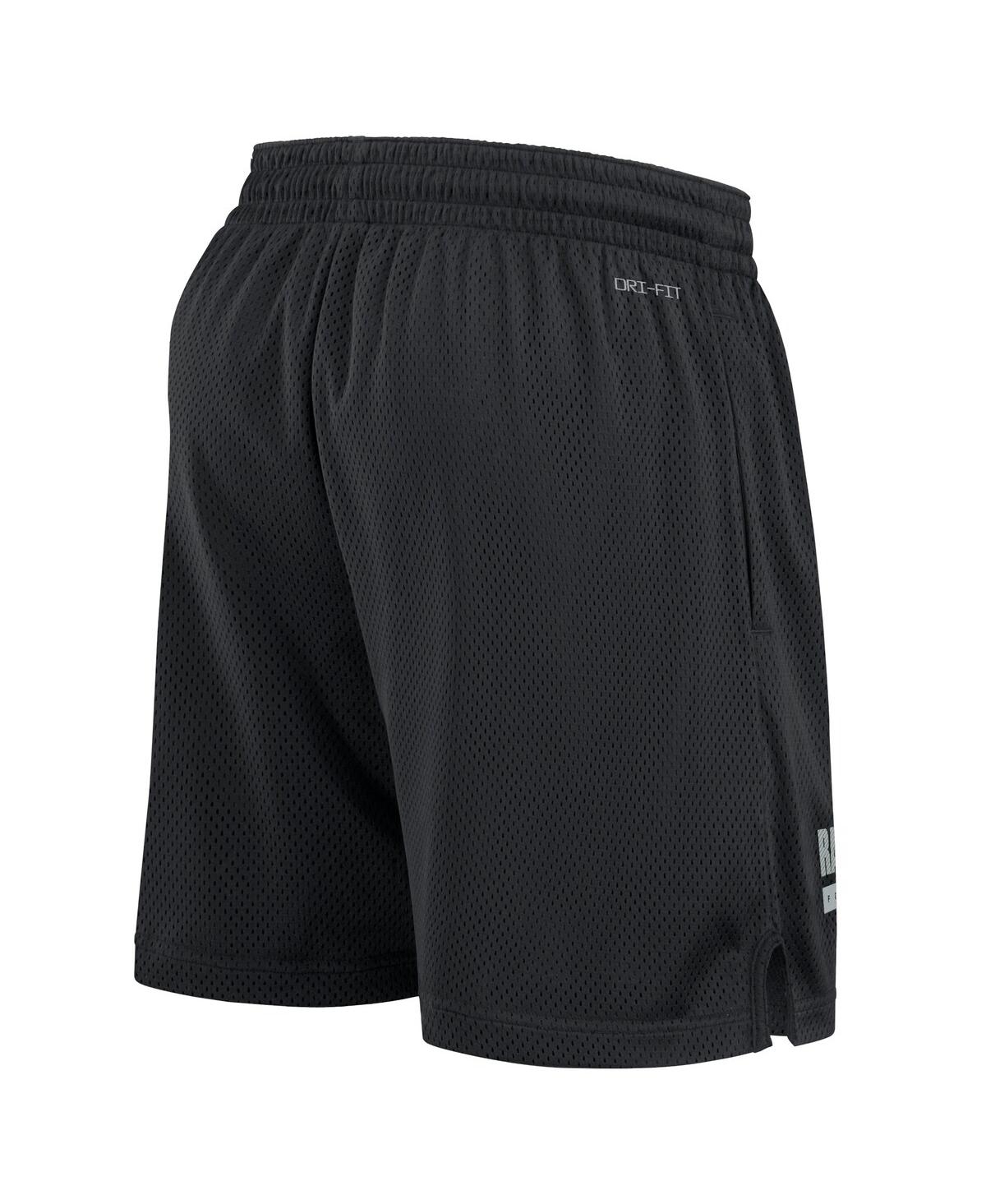 Nike Men'sLas Vegas Raiders 2024 Sideline Performance Mesh Shorts - Black, Silver