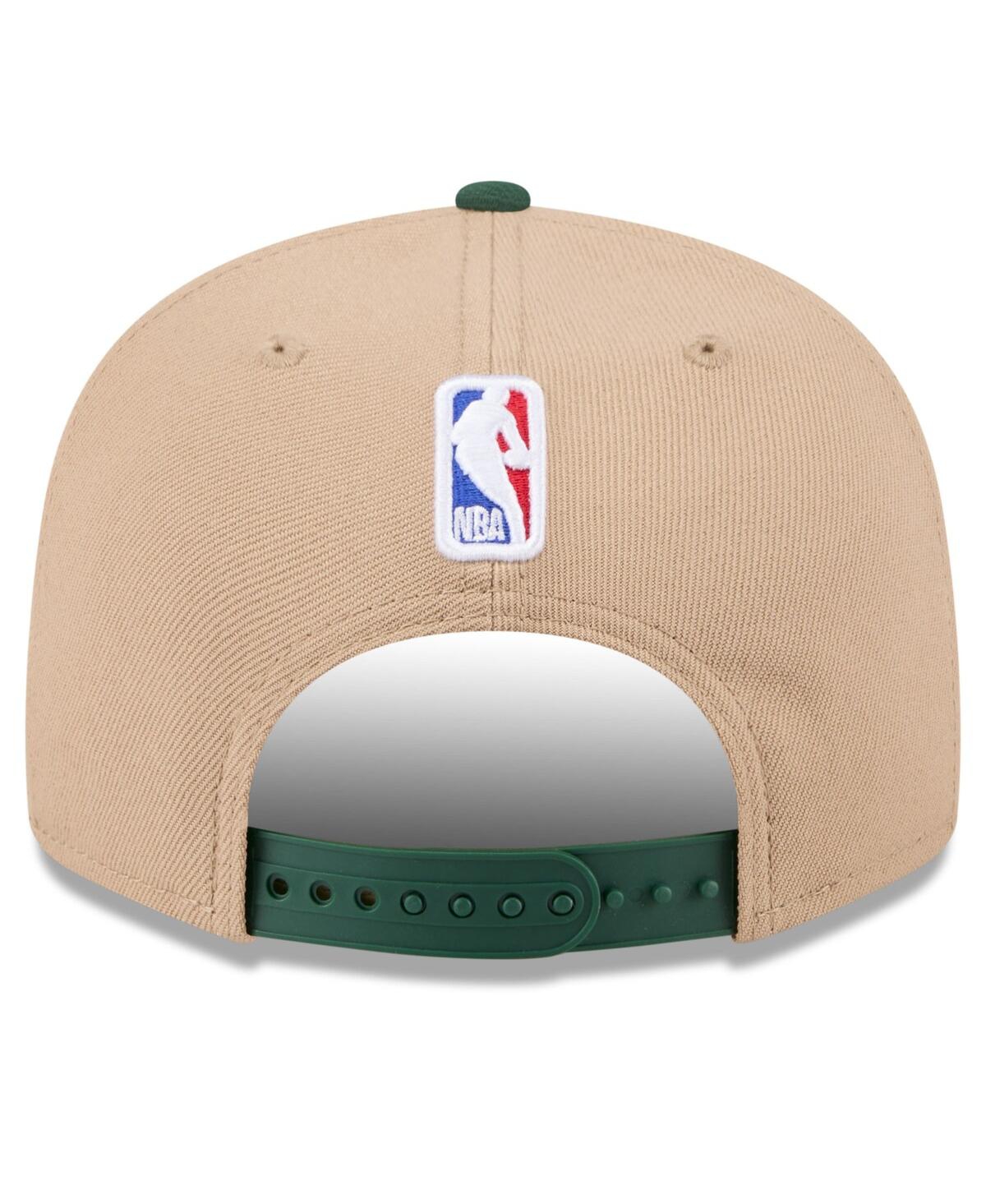 New Era Men'sHunter Green Milwaukee Bucks 2024 Nba Draft 9FIFTY Snapback Hat - Tan, Hunter Green