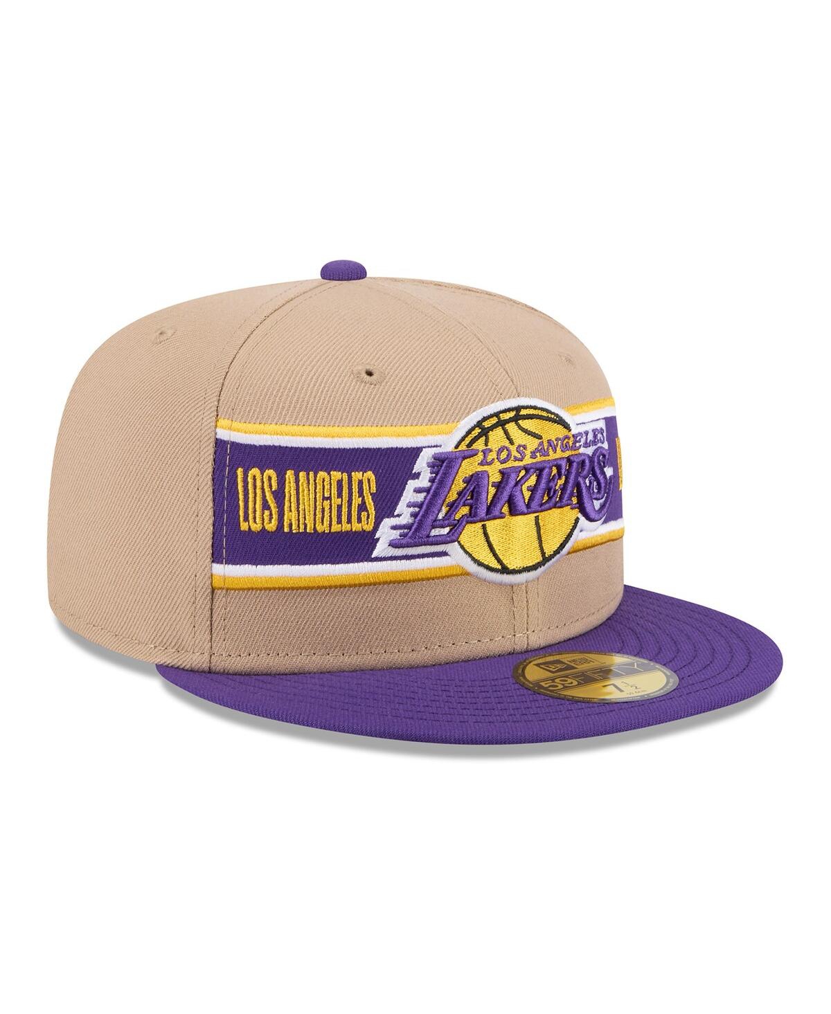 New Era Men'sPurple Los Angeles Lakers 2024 Nba Draft 59FIFTY Fitted Hat - Tan, Purple