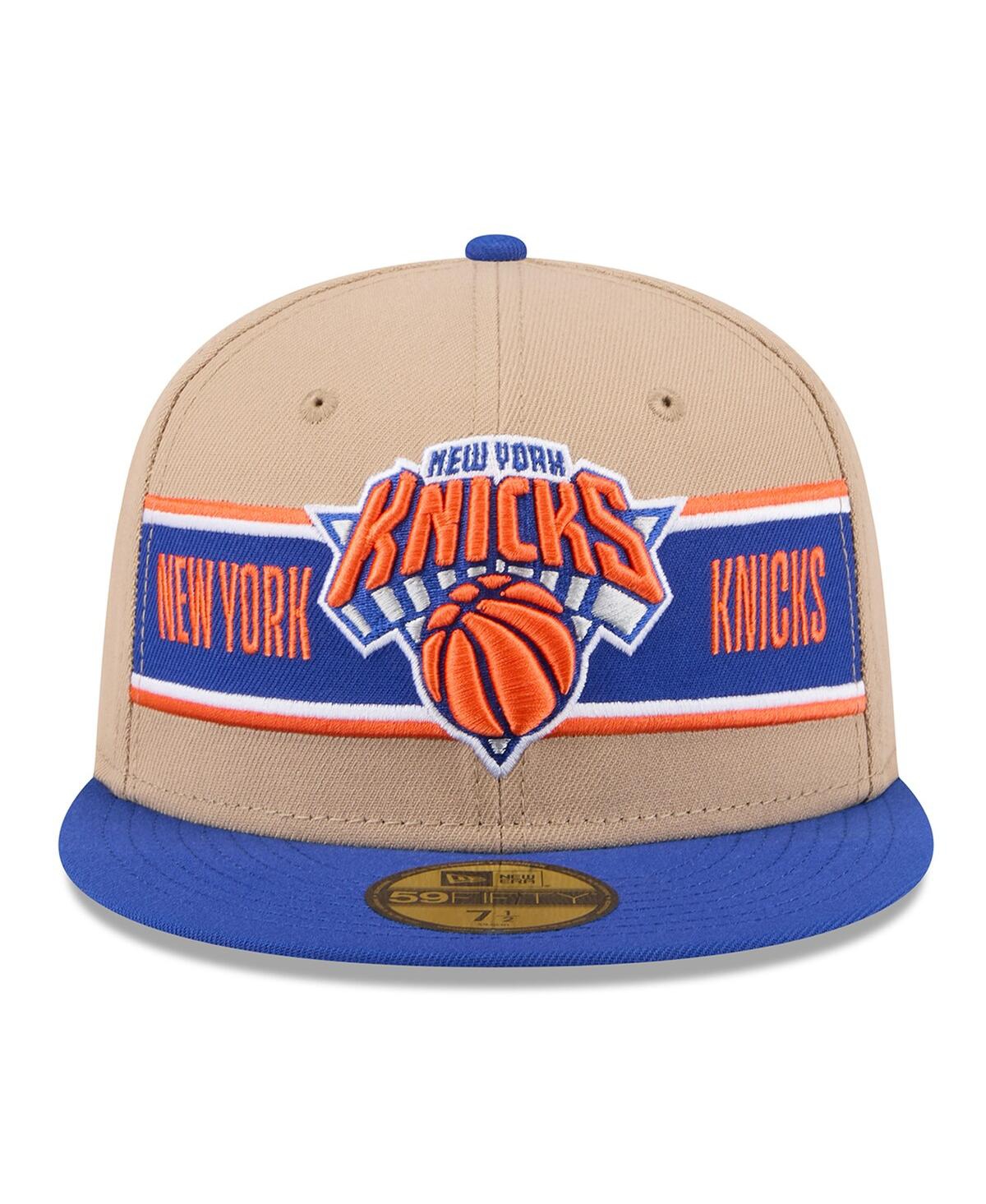 New Era Men'sBlue New York Knicks 2024 Nba Draft 59FIFTY Fitted Hat - Tan, Blue