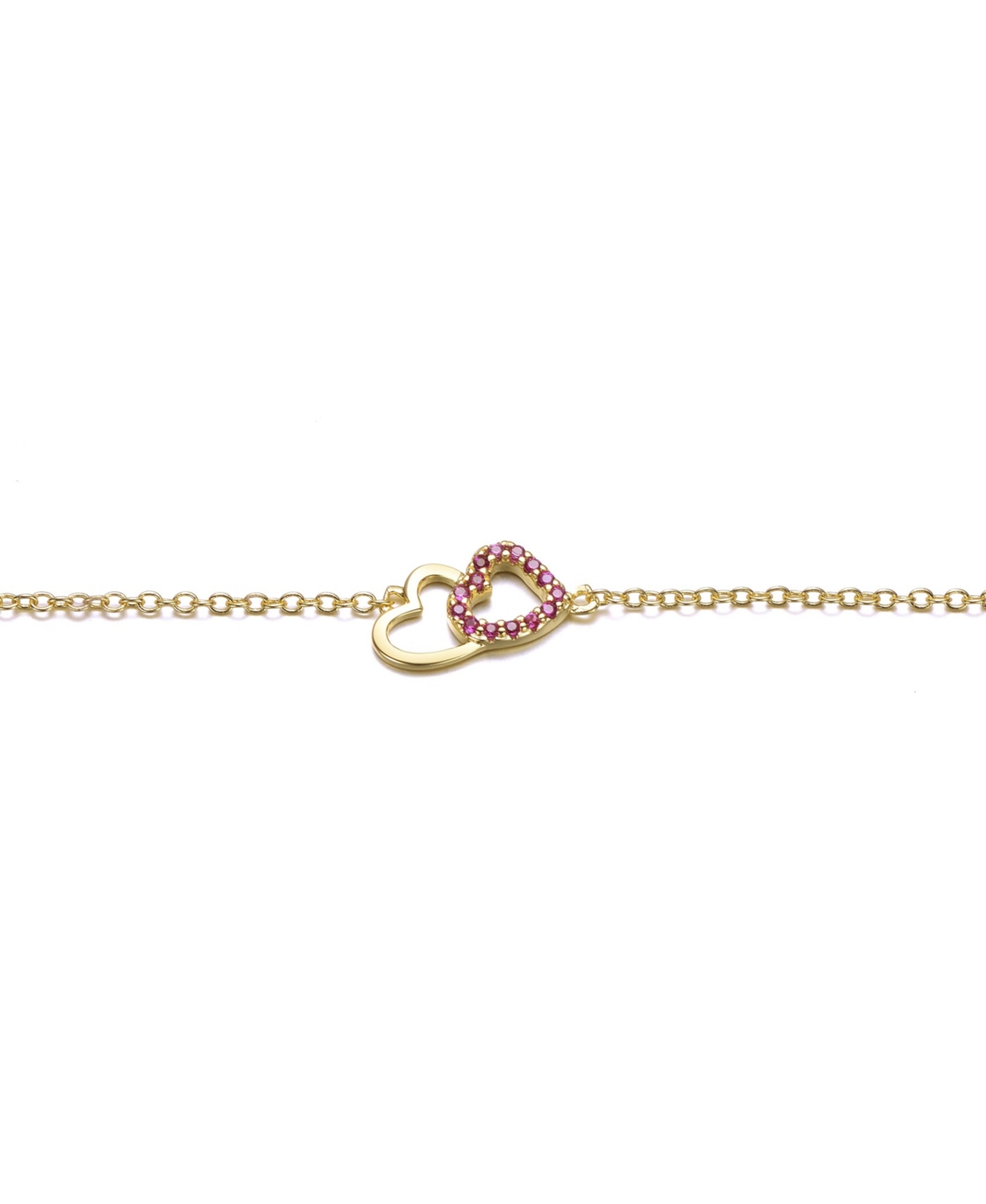 GiGiGirl Kids 18k RosePlated Cubic Zirconia Double Heart Entwined WhitePlated Bracelet - Gold