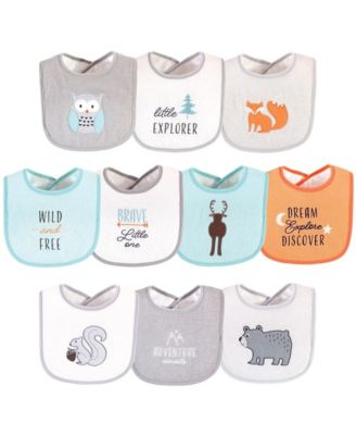 Baby Boys Hudson Unisex Plush Fiber-Filled Cotton Terry Drool Bibs