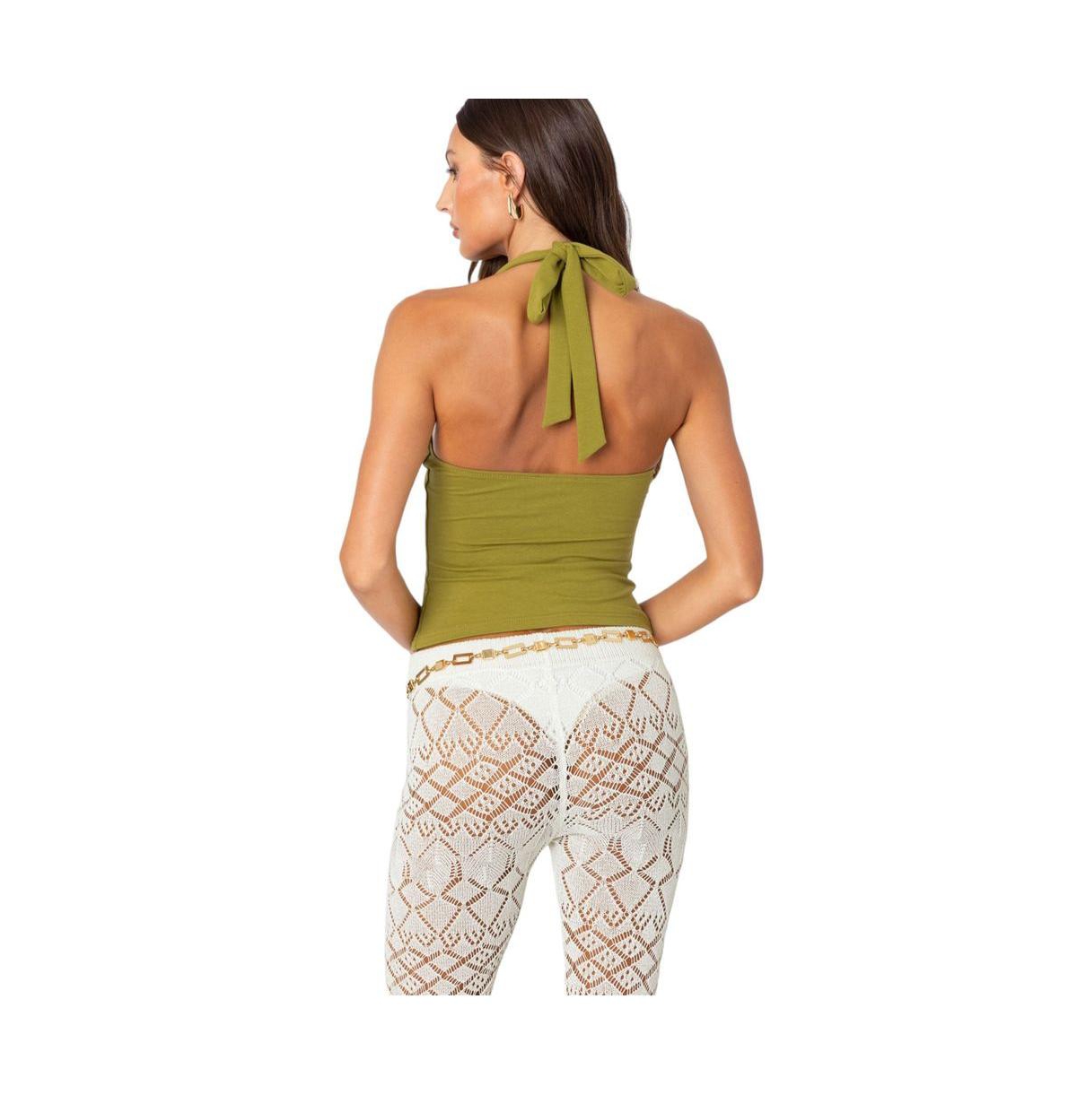 Edikted Women's Poet cinched halter top