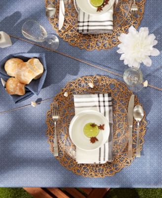 Tonal Lattice Print Outdoor Tablecloth, 60x84 Inches