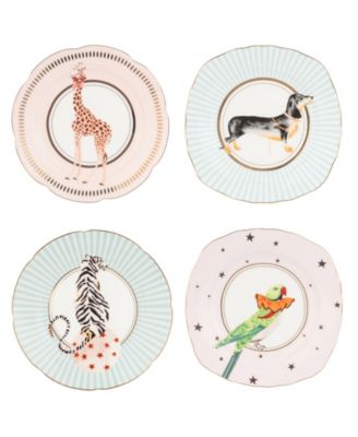 Animal Tea Plates, Set of 4