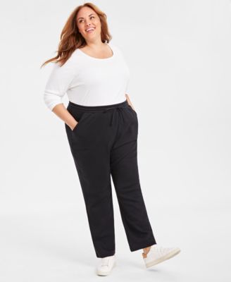 Women's Mid-Rise Drawstring-Waist Fleece Pant, Created for Macy's