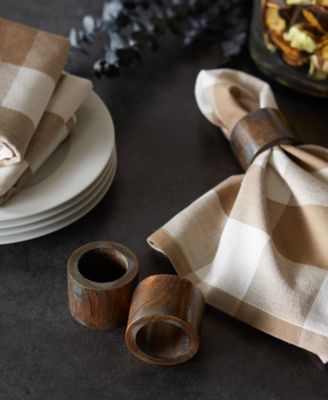 Wood Band Napkin Ring Set of 6