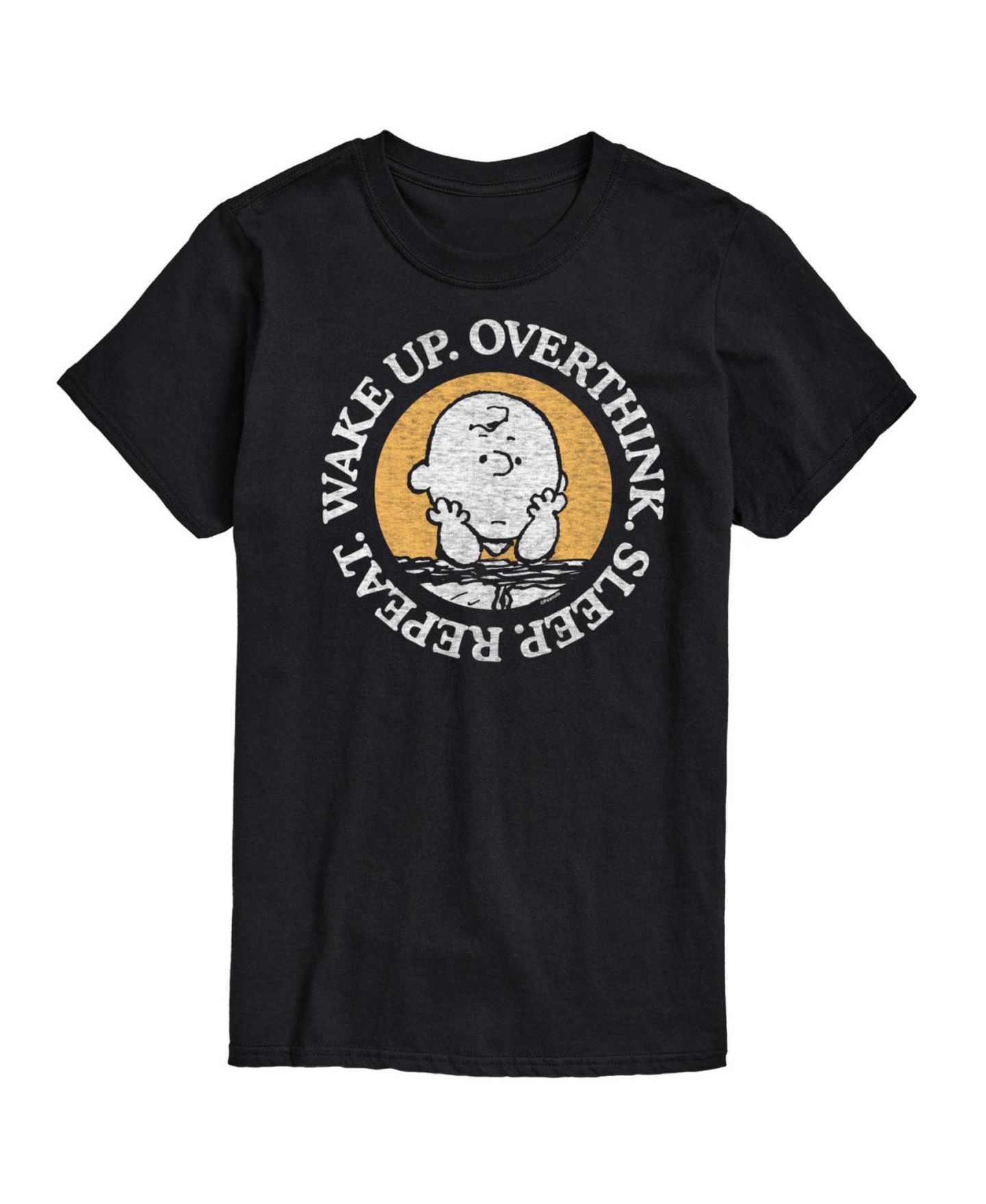 Мужская футболка AIRWAVES Hybrid Apparel Peanuts Overthin Short Sleeve, цвет: Чёрный — фото 1