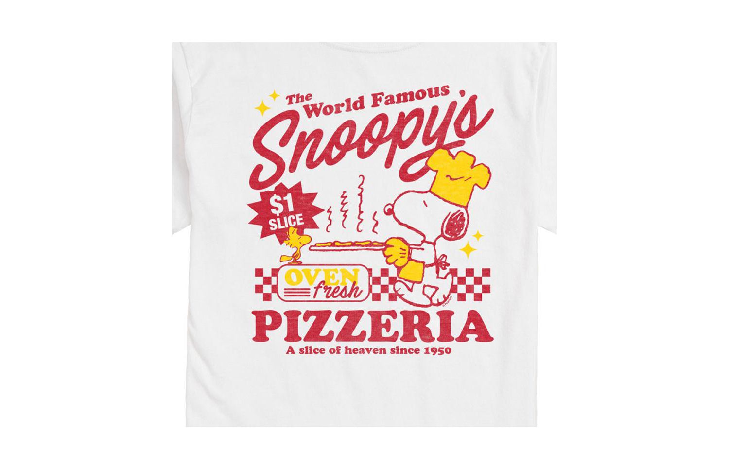 Hybrid Apparel Peanuts Pizzeria Mens Short Sleeve Tee